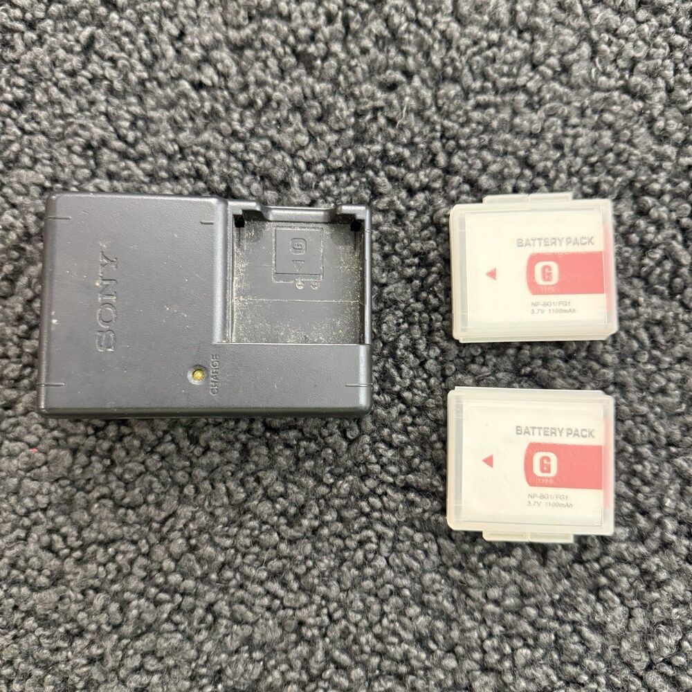 Sony BC-CSGB Battery Charger And SONY NP-BG1 And NP-FG1 Battery
